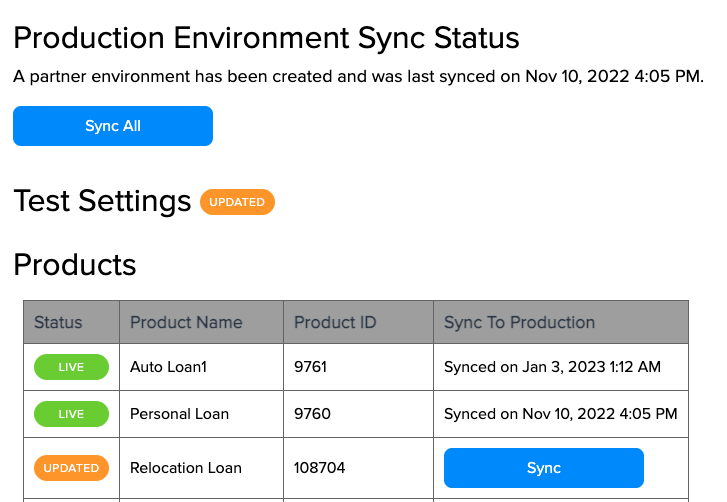 Sync Status